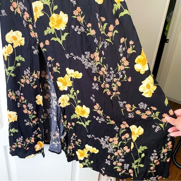 Reformation Dress Creed Midi Slit Floral Cutout Keyhole Marseille 4 EUC - Picture 5 of 13